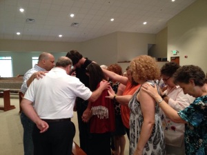 Our church, praying with some new members :)